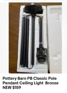 Pottery Barn PB Classic Pole Pendant Ceiling Light Bronze NEW $159 - Picture 1 of 4