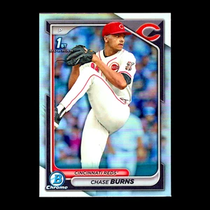 2024 Bowman Chrome Draft Chase Burns 1st Refractor #BDC-55 Cincinnati Reds RC - Picture 1 of 2