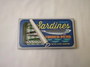 Snifty Sardines Tinned Fish Pens Three (3) Ocean Office Gag Gift Black Ink - Picture 1 of 3