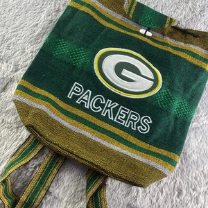 Green Bay Packers Bag Backpack Purse Drawstring Woven Knit Cloth Embroidered NFL - Picture 1 of 7