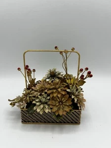 GLORIA VANDERBILT Designs Brass & Enamel Flowers of the Season FALL Bouquet 1977 - Picture 1 of 10