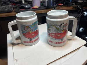 Chuck E. Cheeses Travel Mug 1993 lot of 2 see pics ships - Picture 1 of 6
