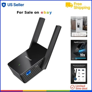 WiFi 6 Ethernet Adapter Gigabit Speed Dual Band Wireless Bridge for PC TV - Picture 1 of 8