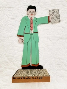 Original HOWARD FINSTER Die Cut Self Portrait As Preacher Wood Folk Art Primitiv - Picture 1 of 11