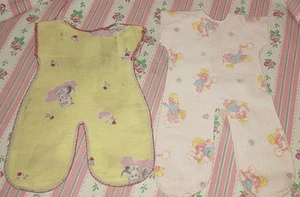 1950s TWO 1 pc Factory Flannel DOLL PAJAMAS Kittens & Poodles (9, 10 1/4 in L) - Picture 1 of 14