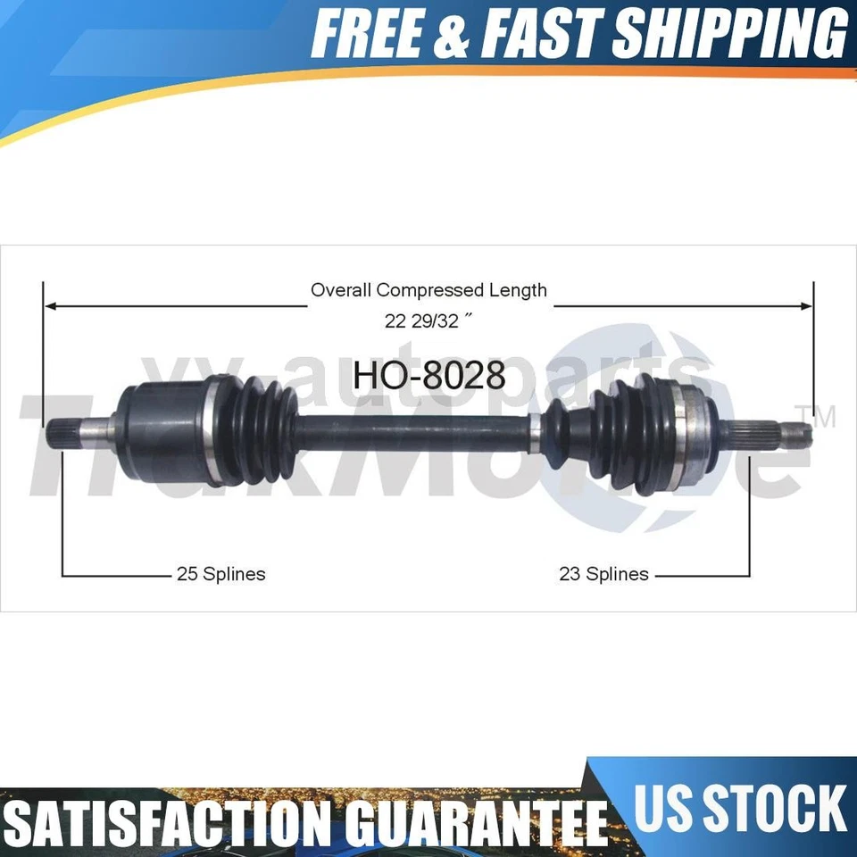 Eje delantero derecho TrakMotive CV eje 1 pieza para Honda Civic 1984-1987 Foto 1 de 1