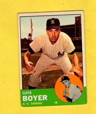 1963 Topps Clete Boyer #361 New York Yankees muy buen envío gratuito Foto 1 de 3