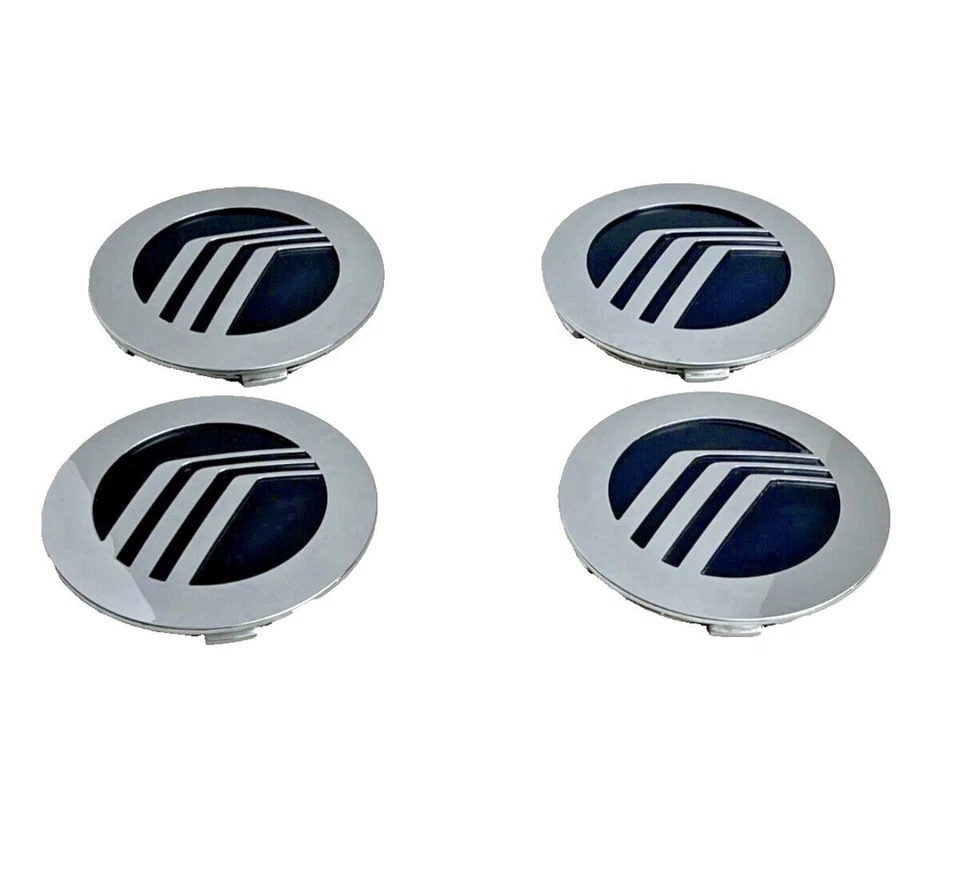 2008-2009 Mercury Sable 18" Alloy Chrome/Black Center Caps 8T5Z-1130-A Set OEM - Image 1 of 4