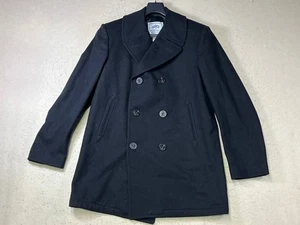 DSCP Quarterdeck Collection Peacoat Black Double Breasted Wool Size 44L - Picture 1 of 8