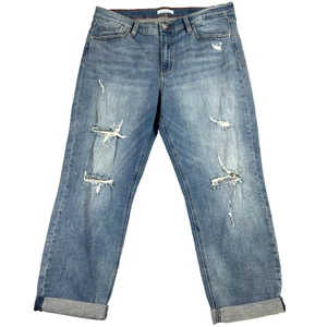 Jeans Eunina Themogan Frankie 15 azules tiro bajo novia denim desgastado - Imagen 1 de 11