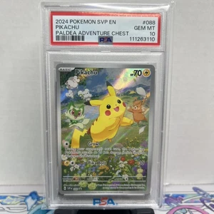 Pikachu #88 PSA 10 2024 Pokemon SV Black Star Promo Adventure Chest - Picture 1 of 6