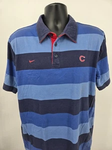 Nike Chicago Cubs Polo Shirt XL Blue Dri-Fit Preppy Casual Active Baseball Men - Picture 1 of 15