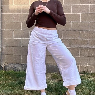 Pantalones de lino blanco para mujer grandes pierna ancha Roxy Fisherman Foto 1 de 4