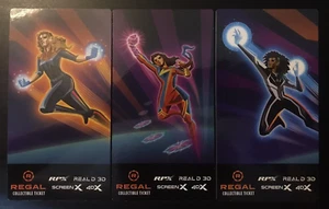 Complete Set of 3 The Marvels Collectible Tickets Captain Marvel, Ms. Marvel... - Picture 1 of 2