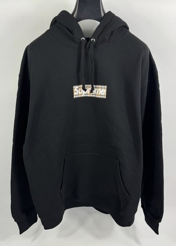 BURBERRY x SUPREME FELPA CON CAPPUCCIO CON LOGO SCATOLA TAGLIA: XL