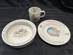 Vintage Wedgwood “Peter Rabbit” Nursery Set - Plate, Bowl & Cup - Picture 1 of 8