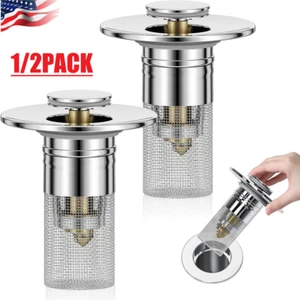 2Pcs Floor Drain Filter Hair Catcher Shower Sink Mesh Basket Strainer Draining - Picture 1 of 14
