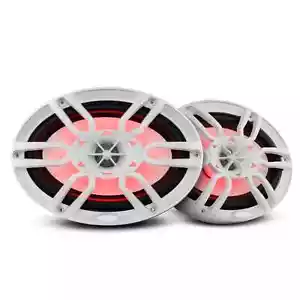 DS18 NXL-69/WH 6x9" Marine 2-Way Coaxial Speakers with Built-in RGB LED Lights - Picture 1 of 7