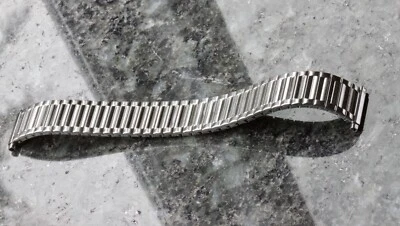 Bulova SS brick link stretch watch bracelet 1960s Accutron Spaceview Astronaut - Image 1 of 4