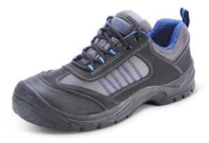 Zapato Entrenador Click Doble Densidad Negro/Azul Acero Puntera Entresuela Malla de Seguridad - Imagen 1 de 1