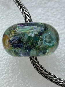 MANDY RAMSDELL große Lampwork Bead.TROLLBEADS HALSKETTE NICHT INKL.2,4 x 1,4 cm Neu - Bild 1 von 7