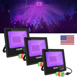 80W 100W 150W LED UV Black Light Glow Party Stage DJ Club Floodlight+ Free Tapes - Picture 1 of 15