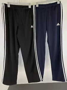 NWT Men’s Tricot ADIDAS Tracksuit Pants Navy Or Black 3 Stripe Essentials#136645 - Picture 1 of 6