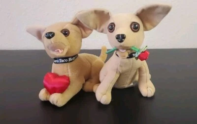 Vintage Taco Bell Yo Quiero Chihuahua Dog with Rose/Heart Plush Toy  - Image 1 of 4