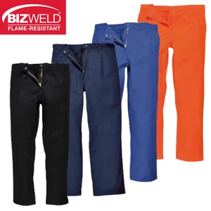 Portwest Bizweld Trousers Welding Flame Resistant Elasticated Waist Pants BZ30 - Picture 1 of 13