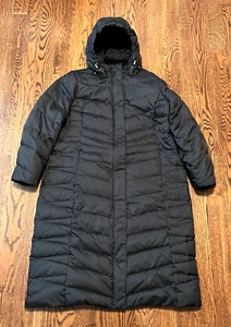 Piumino Lands End donna XL pesante con cappuccio giacca puffer lungo nero caldo - Foto 1 di 3