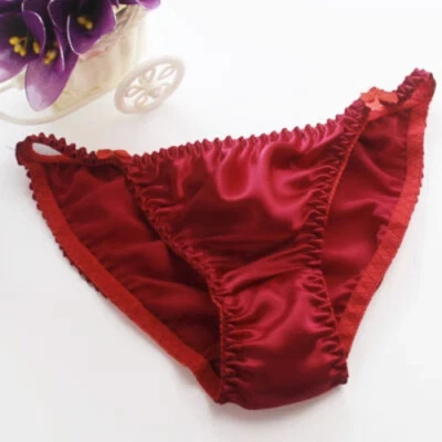 2对100%丝绸比基尼男式内衣女式内裤海滩闪亮油裤* — 第 1/4 张图片