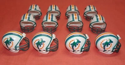 LOT OF 12 NEW = NFL MIAMI DOLPHINS Mini Helmet = cake topper party favors craft  - Image 1 of 4