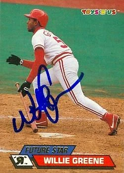 Willie Greene autographed Baseball Card Cincinnati Reds 1993 Topps Toys R Us #46 - Image 1 of 1