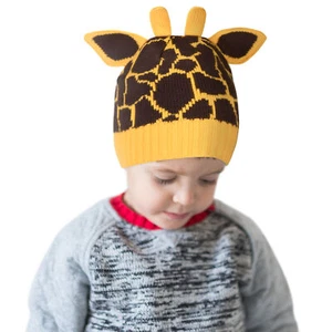 Animal Beanie, Giraffe Hat, Kids Halloween Fluffy Cute Beanie With Ears, Winter - Picture 1 of 7