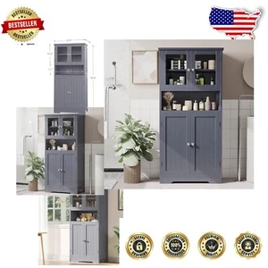 Versatile 2-Door Cabinet with Open Storage Space for Stylish Home Organization - Picture 1 of 9