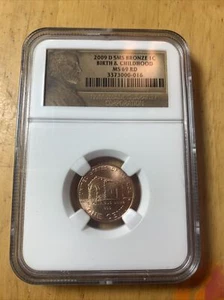 2009 D1c SMS BRONZE BIRTH & CHILDHOOD NGC MS69 RD LINCOLN LABEL SUPER HIGH GRADE - Picture 1 of 2