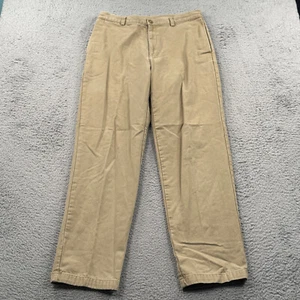LL Bean Men's Flannel Lined Pants Size 33x34 Natural Fit Flat Front Warmth - Picture 1 of 11