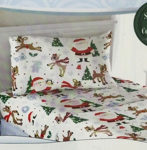 RUDOLPH Das Rentier mit der roten Nase Twin Laken Set Urlaub Weihnachten NEU Polyester - Bild 1 von 4