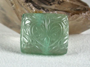 Antique Natural Greenish Blue Aquamarine Carved 71.40 Ct Gemstone For Pendant - Picture 1 of 8