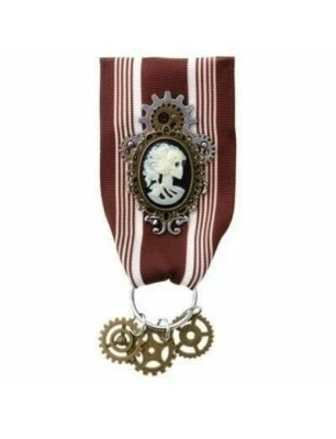 Amscan Steampunk Gear Lapel Pin Gears Skull Boned Skeleton Halloween Costume - Image 1 of 3