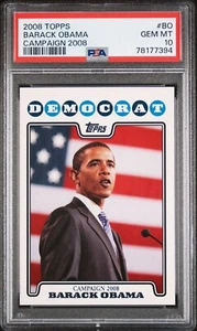 2008 Topps (Campaign 2008) - Barack Obama #BO PSA 10 GEM-MINT - Picture 1 of 2
