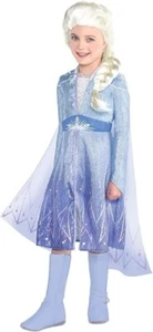 Disney Frozen 2 Elsa Travel Costume Girls L 12-14 Dress w/ Cape NEW #459 - Picture 1 of 3