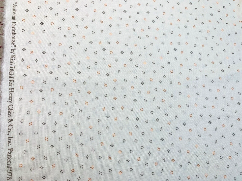 Henry Glass OTOÑO GRANJA Kim Diehl Floral #968 1800s Guerra Civil Repro FQ Foto 1 de 1