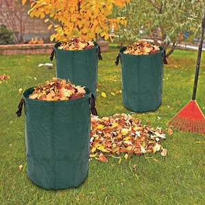Paquete de 3 bolsas de residuos de jardín reutilizables de 72 galones contenedor de residuos bolsas de residuos de patio - Imagen 1 de 21