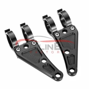 Motorcycle Fork Tubes Black Headlight Mount Bracket M10 27MM 30MM 31MM 32MM 33MM - Bild 1 von 10