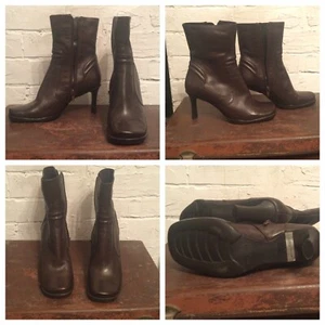 WOMENS BOOTS BROWN ANKLE VGC WORN ON FILMINC U.K. P&P - Picture 1 of 7