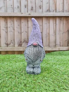 Gonk / Gnome Reconstituted Stone Garden Ornament- Purple-Free UK P&P - Picture 1 of 2