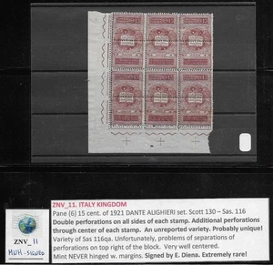 ZNV_11. ITALIEN KÖNIGREICH. Scheibensorte 15 Cent. 1921 DANTE ALIGHIERI. Sc. 130. MNH - Bild 1 von 1