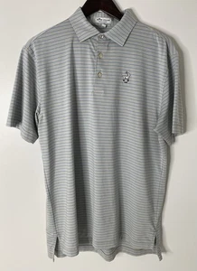 Peter Millar Sommer Comfort Gr. M Golf Polo grau blau gestreift 1898 Ziege - Bild 1 von 7