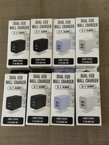 Pack 8 Chargeur Mural Double USB 3,1 Ampères Neuf avec étiquette - Photo 1 sur 2